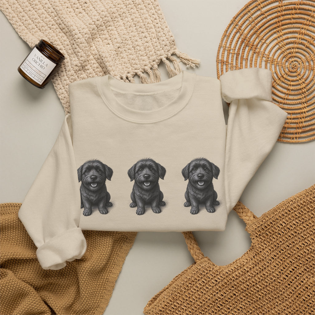 Three Black Schnoodle Crewneck Sweatshirt