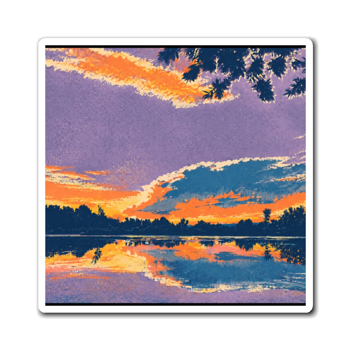 Retro Ellensburg Ringer Loop Sunset Lake Landscape Magnet