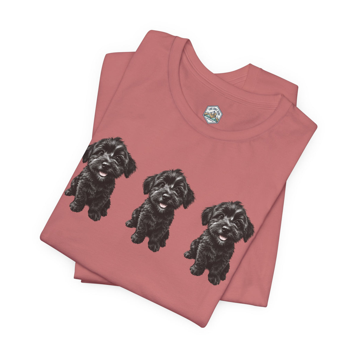T-shirt noir mignon avec motif chien Schnoodle