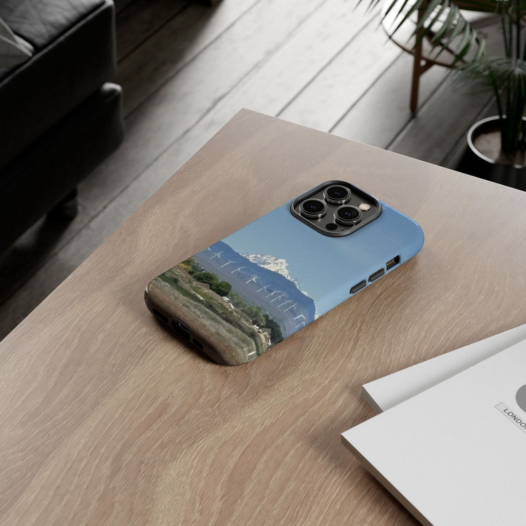 Mt Stuart from Ellensburg, Washington with Windmills Tough Phone Case