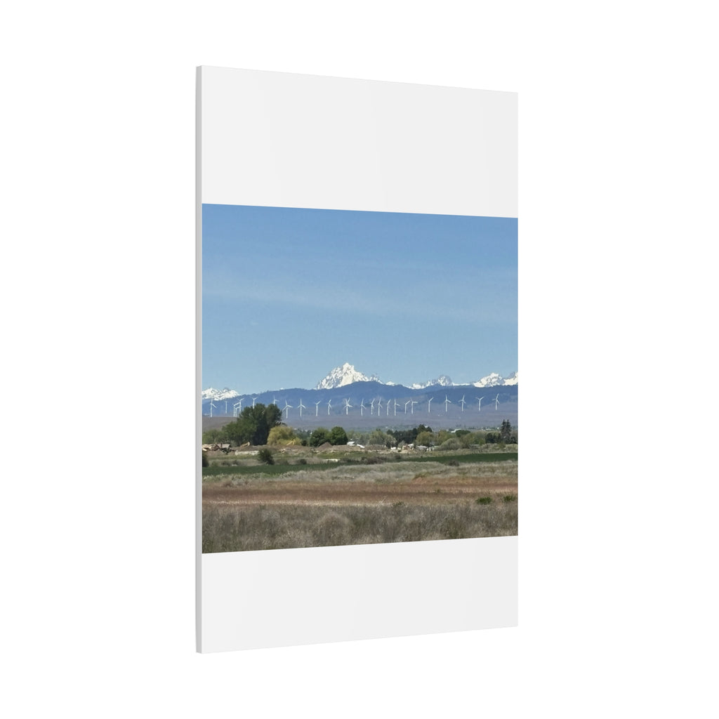 Mt Stuart Range with Windmill Landscape from Ellensburg Canvas Wall Art