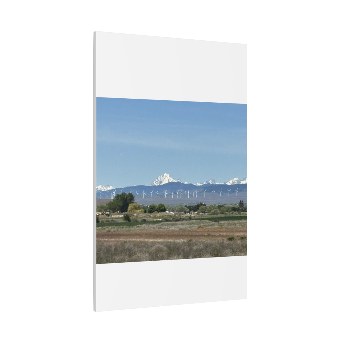 Mt Stuart Range with Windmill Landscape from Ellensburg Canvas Wall Art