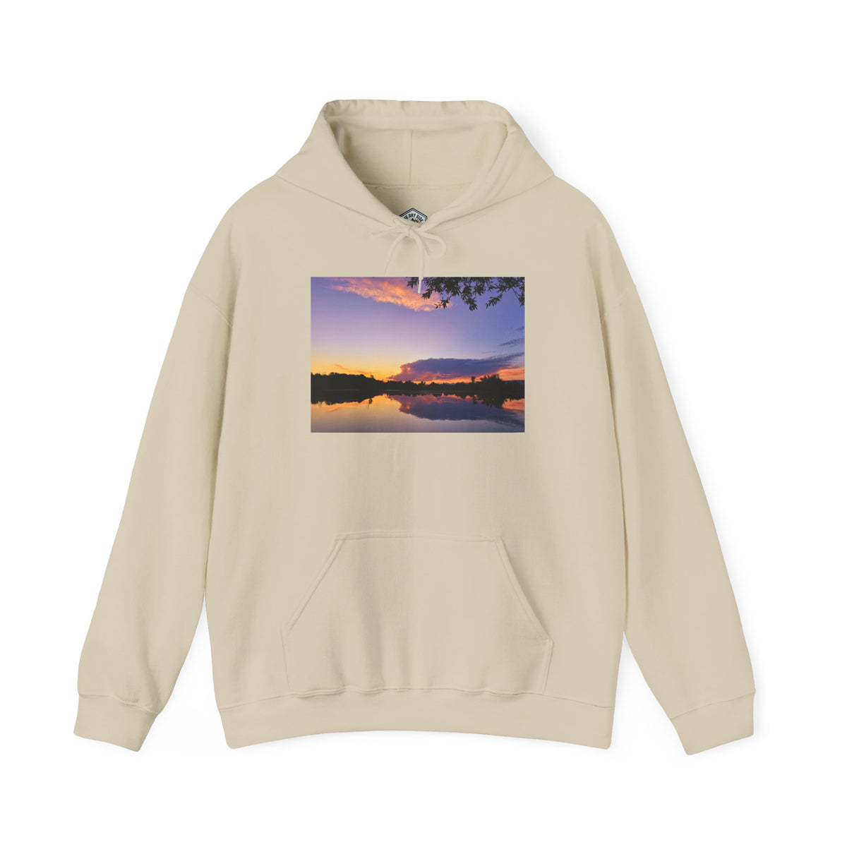 Sweat à capuche de l’étang de pêche au coucher du soleil d’Ellensburg