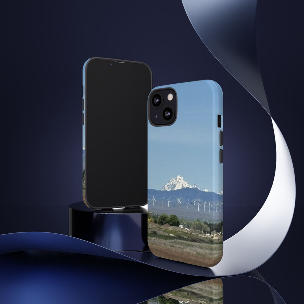 Mt Stuart from Ellensburg, Washington with Windmills Tough Phone Case
