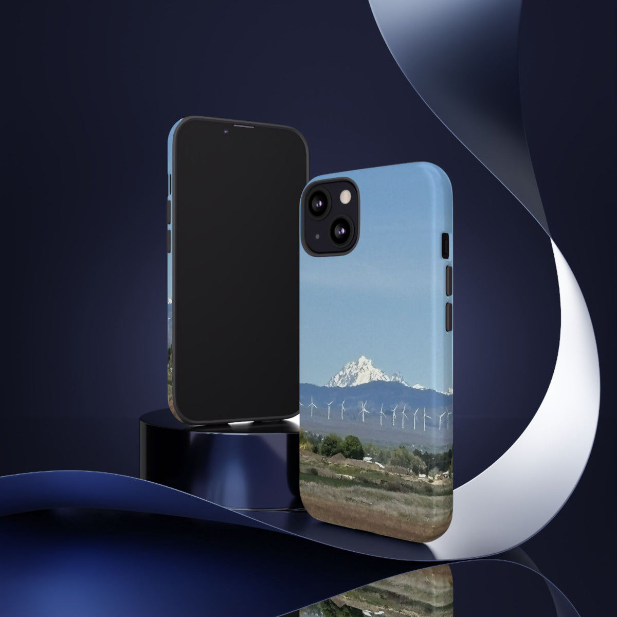 Mt Stuart from Ellensburg, Washington with Windmills Tough Phone Case