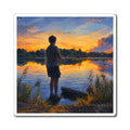 Sunset Fishing on Ringer Loop in Ellensburg, Washington Nature Scenic Magnet