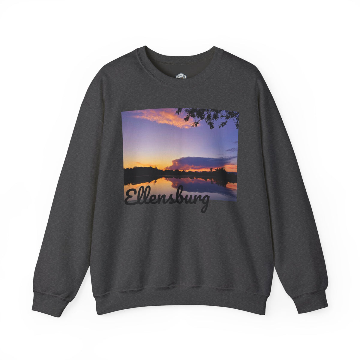Sweat-shirt ras du cou pour paysagiste avec coucher de soleil sur le lac d’Ellensburg