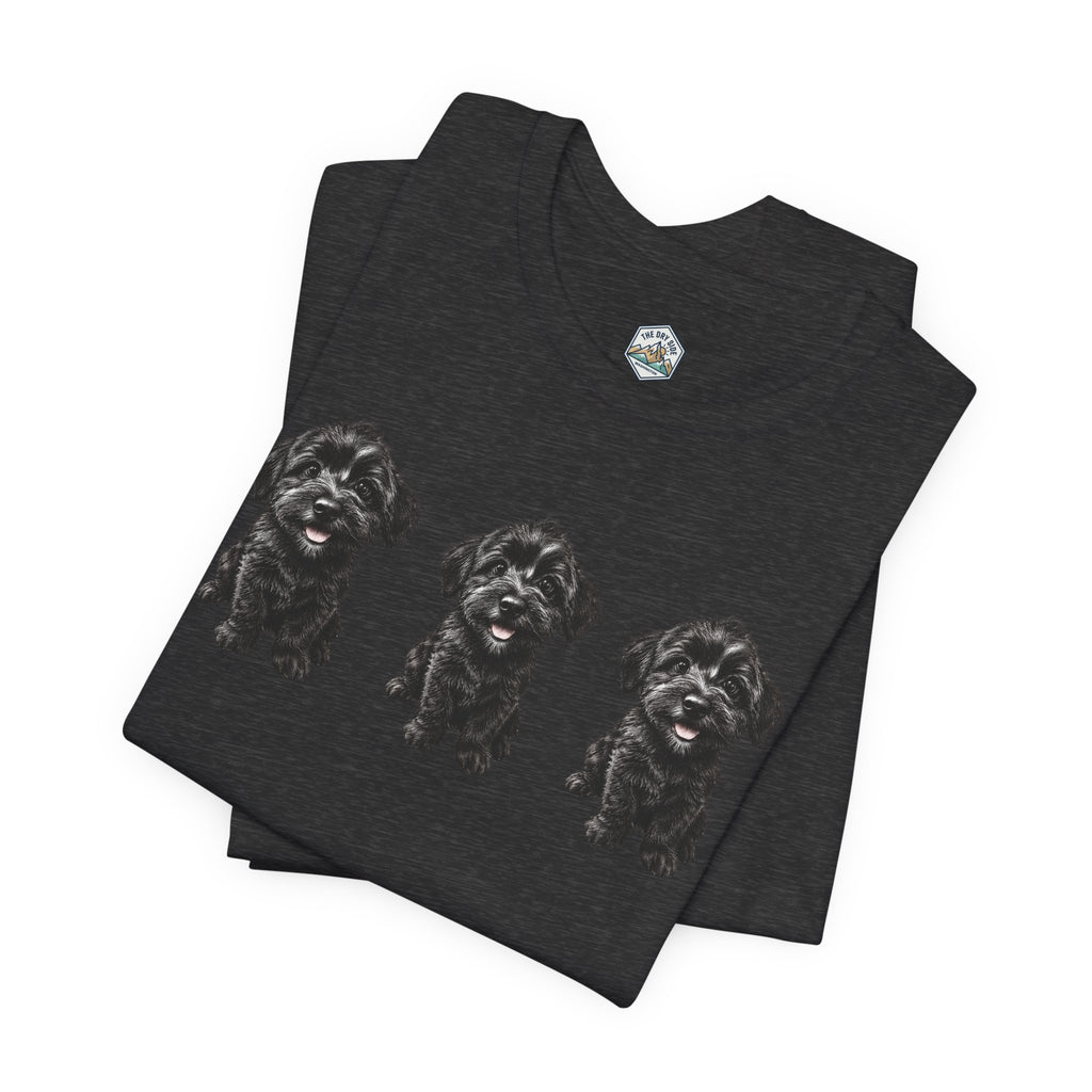 T-shirt noir mignon avec motif chien Schnoodle