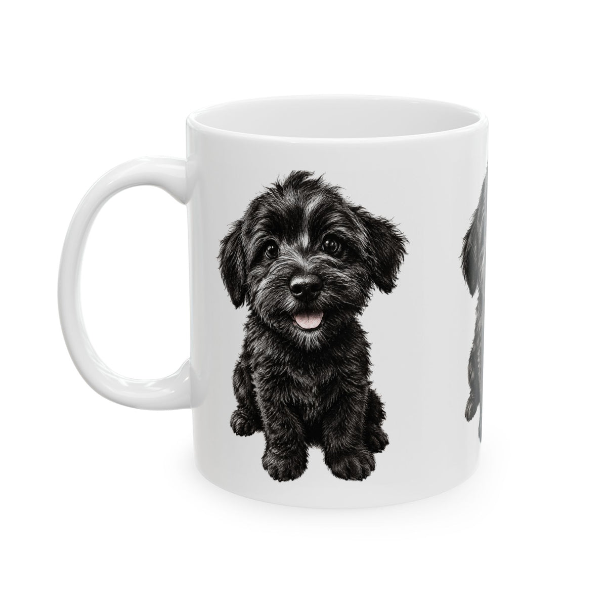 Adorable Black Schnoodle Puppy Ceramic Mug