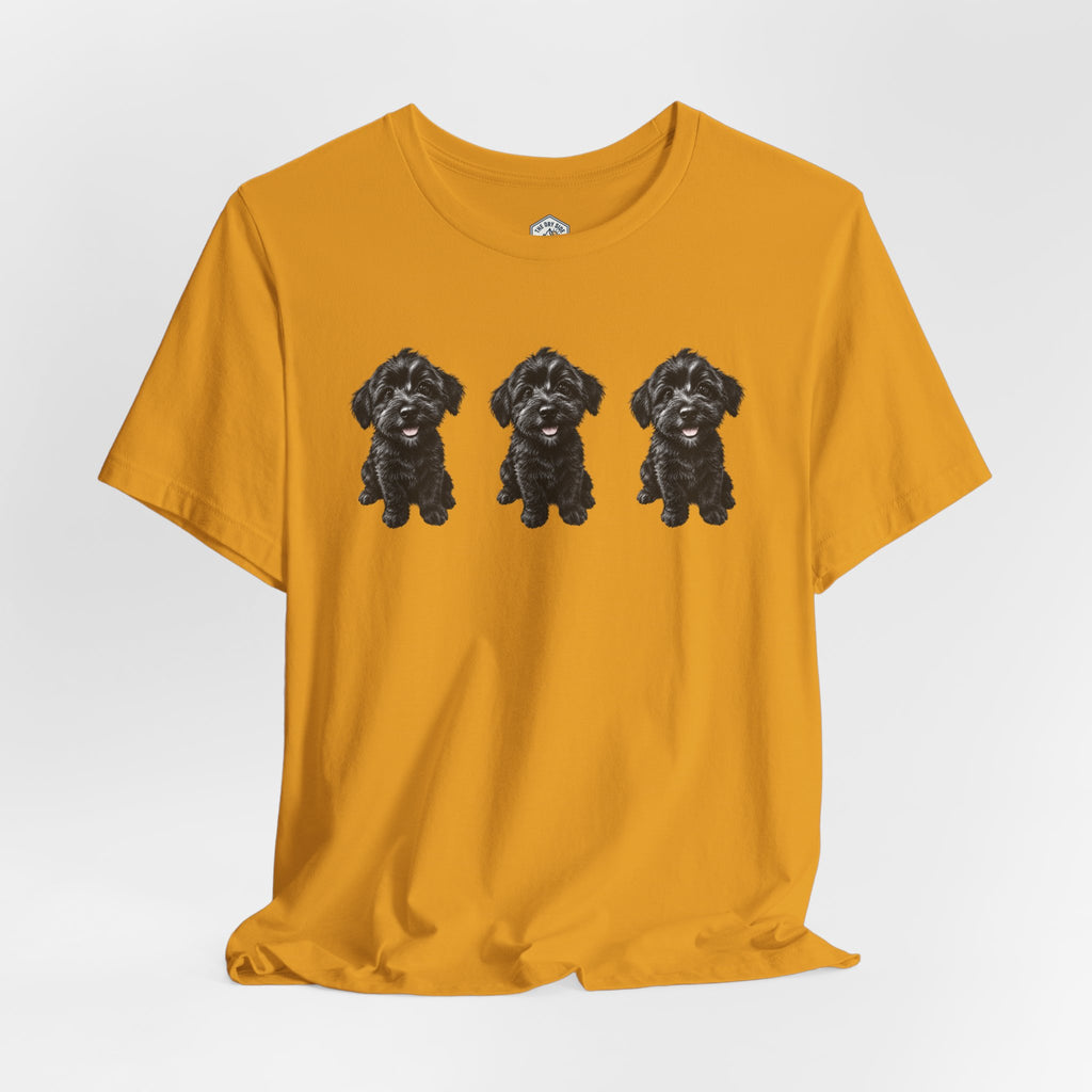 T-shirt noir mignon avec motif chien Schnoodle