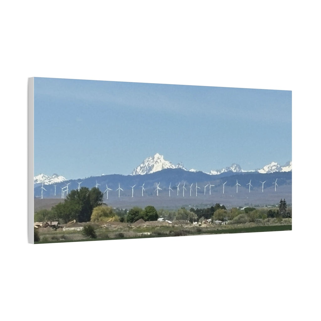 Mt Stuart Range with Windmill Landscape from Ellensburg Canvas Wall Art