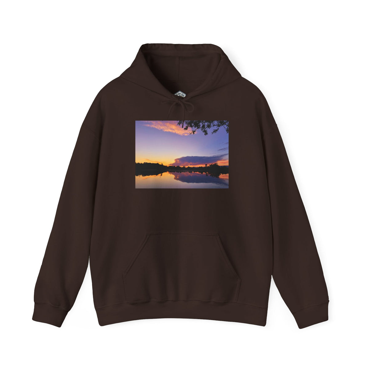 Sweat à capuche de l’étang de pêche au coucher du soleil d’Ellensburg