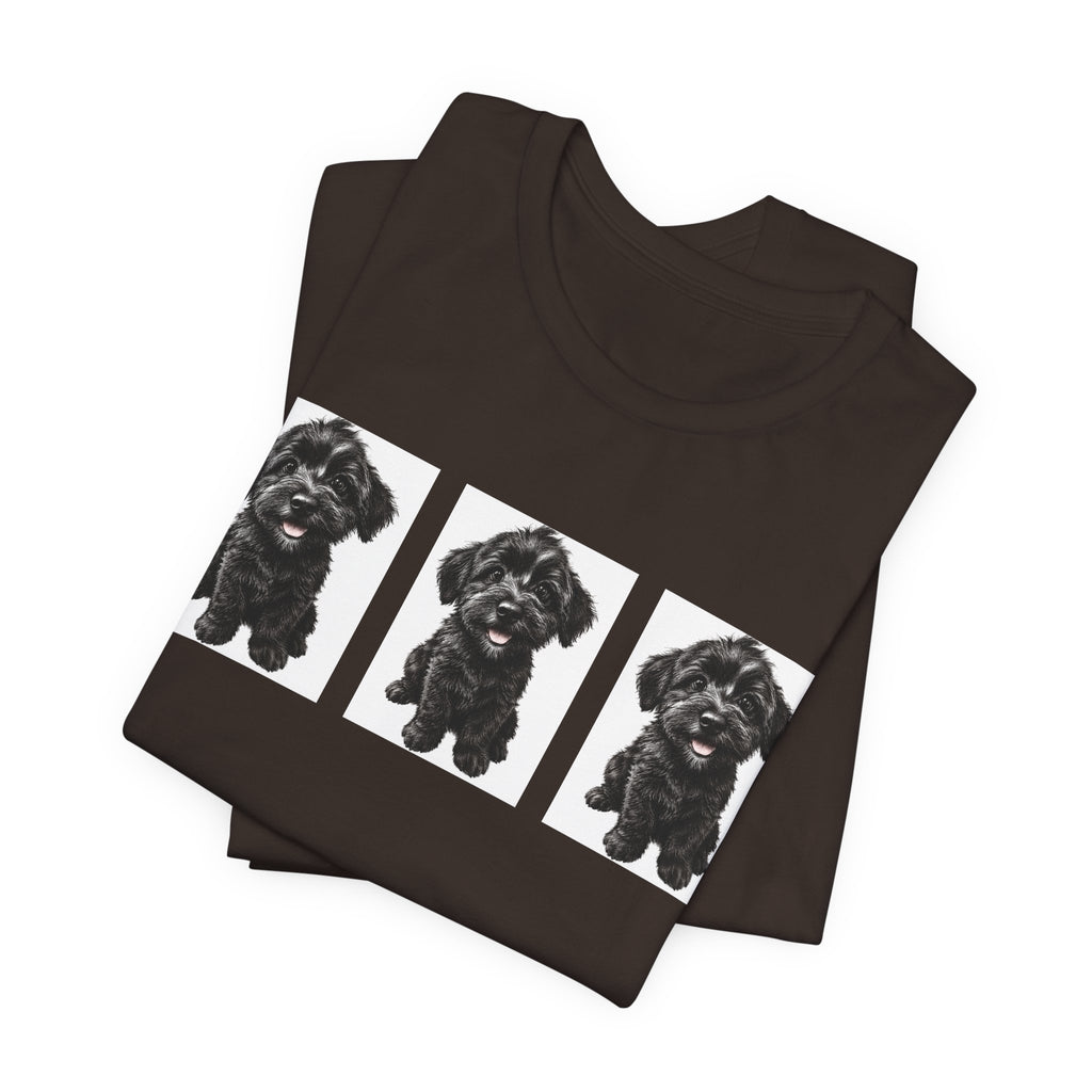 Cute Black Schnoodle Dog Graphic T-Shirt