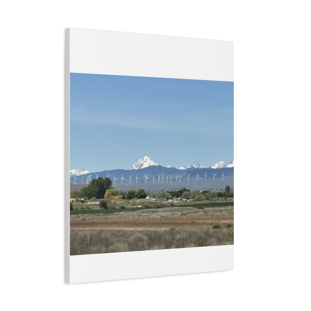 Mt Stuart Range with Windmill Landscape from Ellensburg Canvas Wall Art