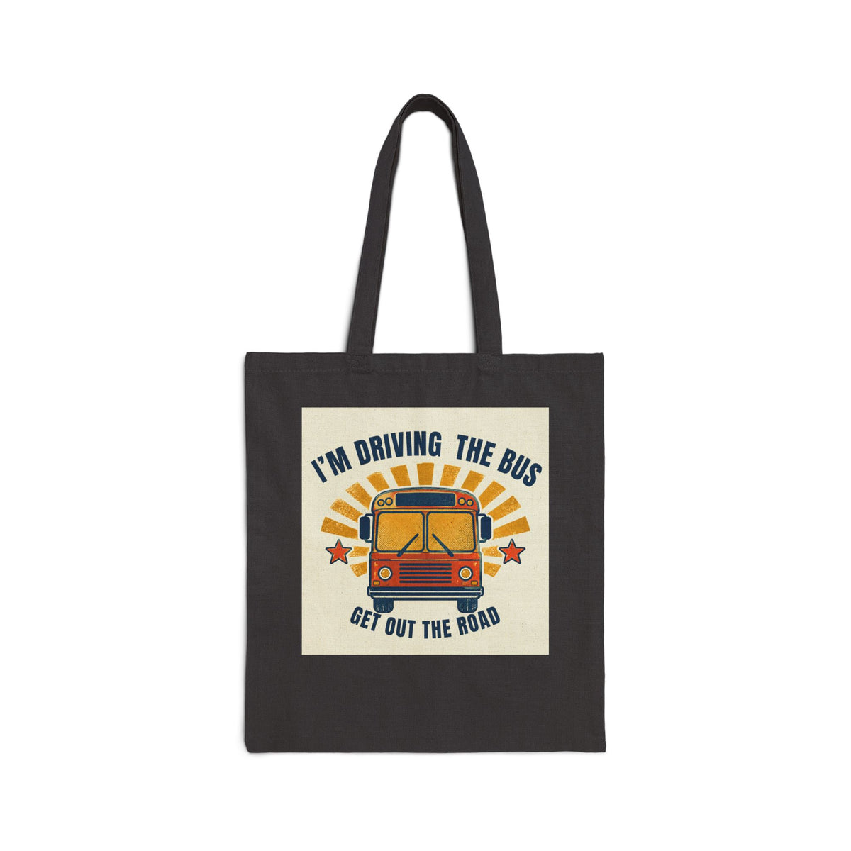 Retro Driving the Bus Canvas Tote Bag