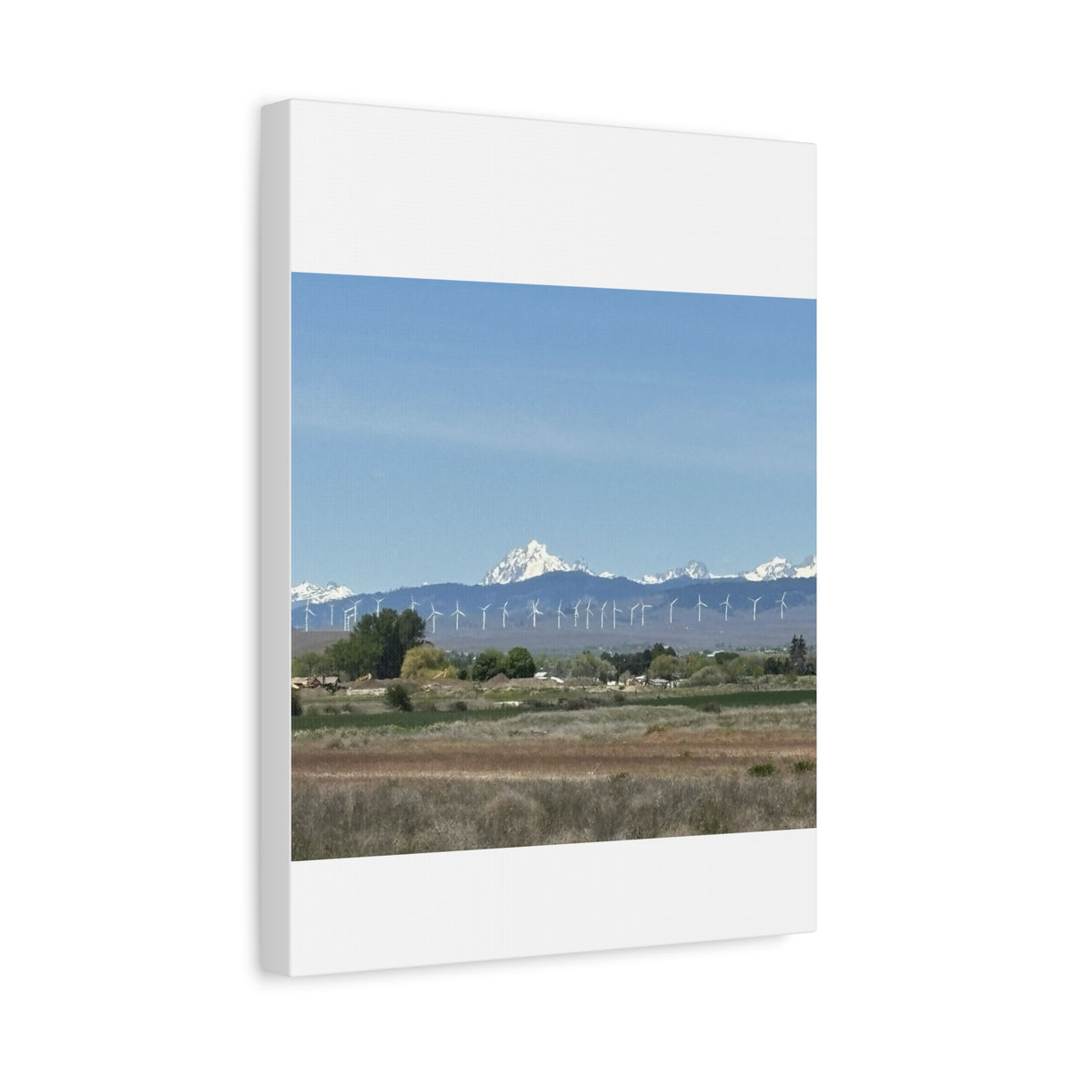 Mt Stuart Range with Windmill Landscape from Ellensburg Canvas Wall Art