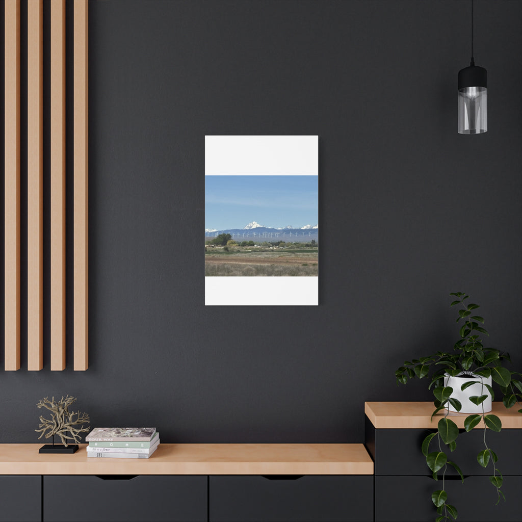 Mt Stuart Range with Windmill Landscape from Ellensburg Canvas Wall Art