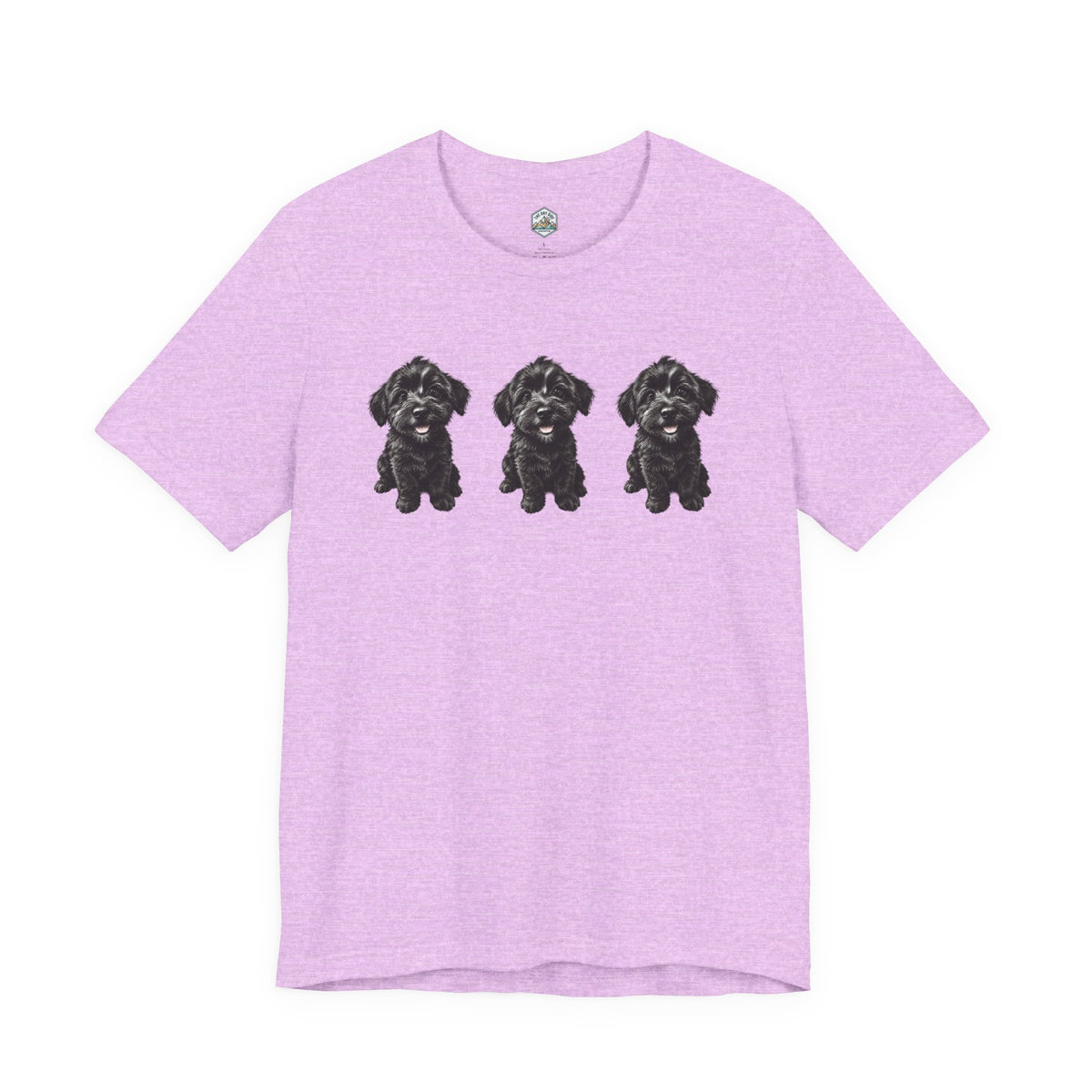 T-shirt noir mignon avec motif chien Schnoodle