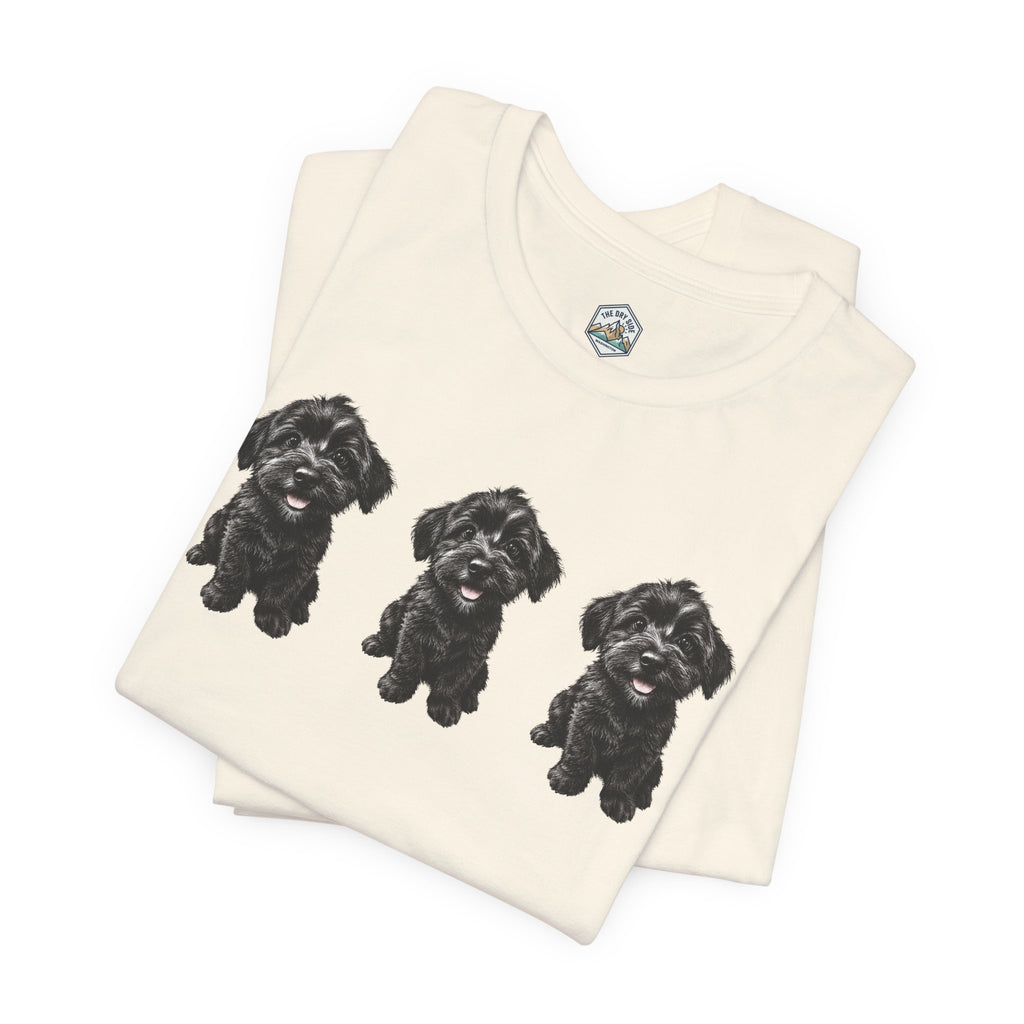 T-shirt noir mignon avec motif chien Schnoodle