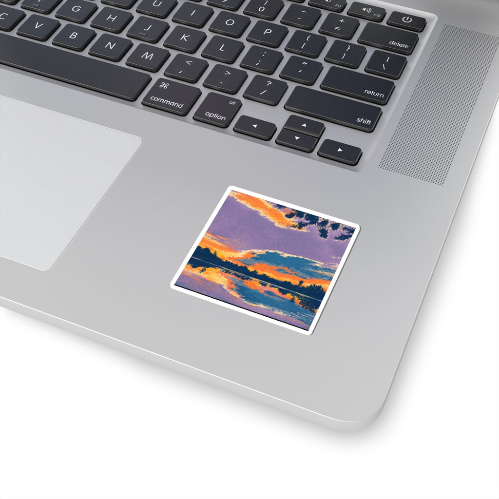 Ellensburg Ringer Loop Sunset Retro Kiss-Cut Sticker