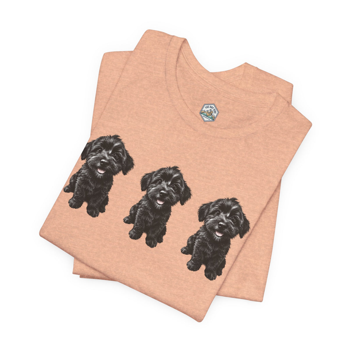 T-shirt noir mignon avec motif chien Schnoodle