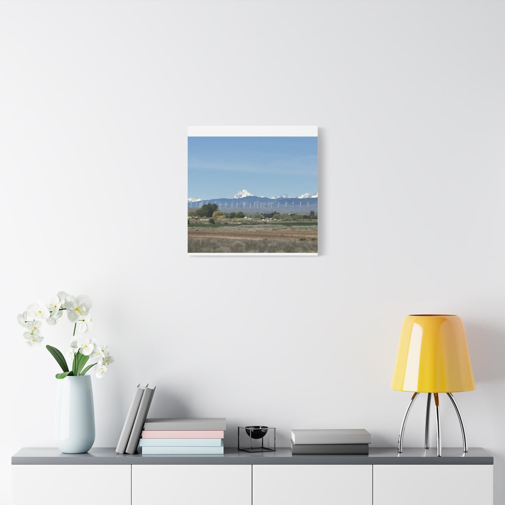 Mt Stuart Range with Windmill Landscape from Ellensburg Canvas Wall Art
