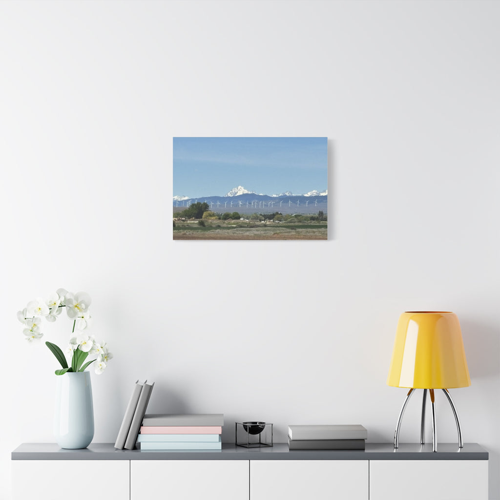 Mt Stuart Range with Windmill Landscape from Ellensburg Canvas Wall Art
