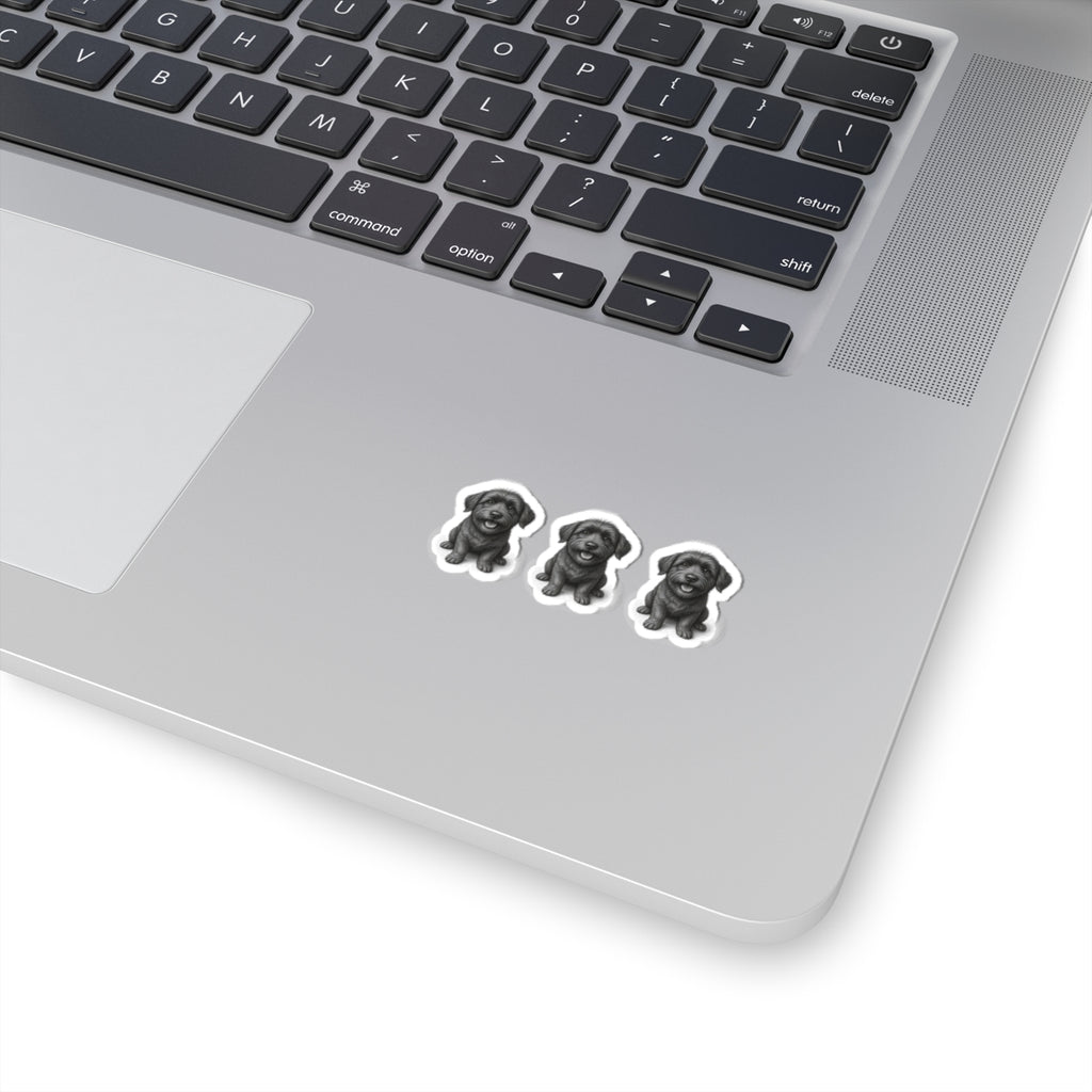 Cute Black Puppy Kiss-Cut Stickers
