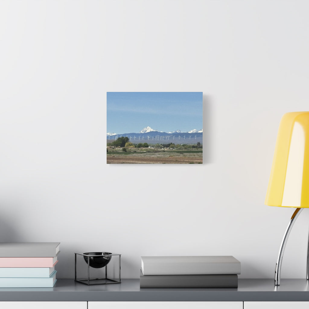 Mt Stuart Range with Windmill Landscape from Ellensburg Canvas Wall Art
