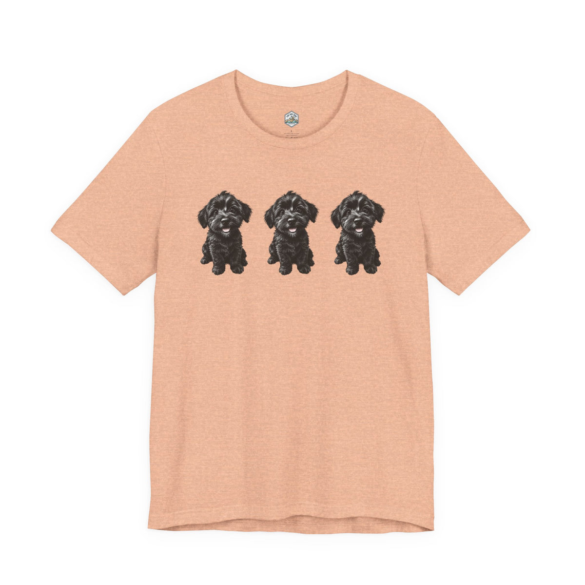 T-shirt noir mignon avec motif chien Schnoodle