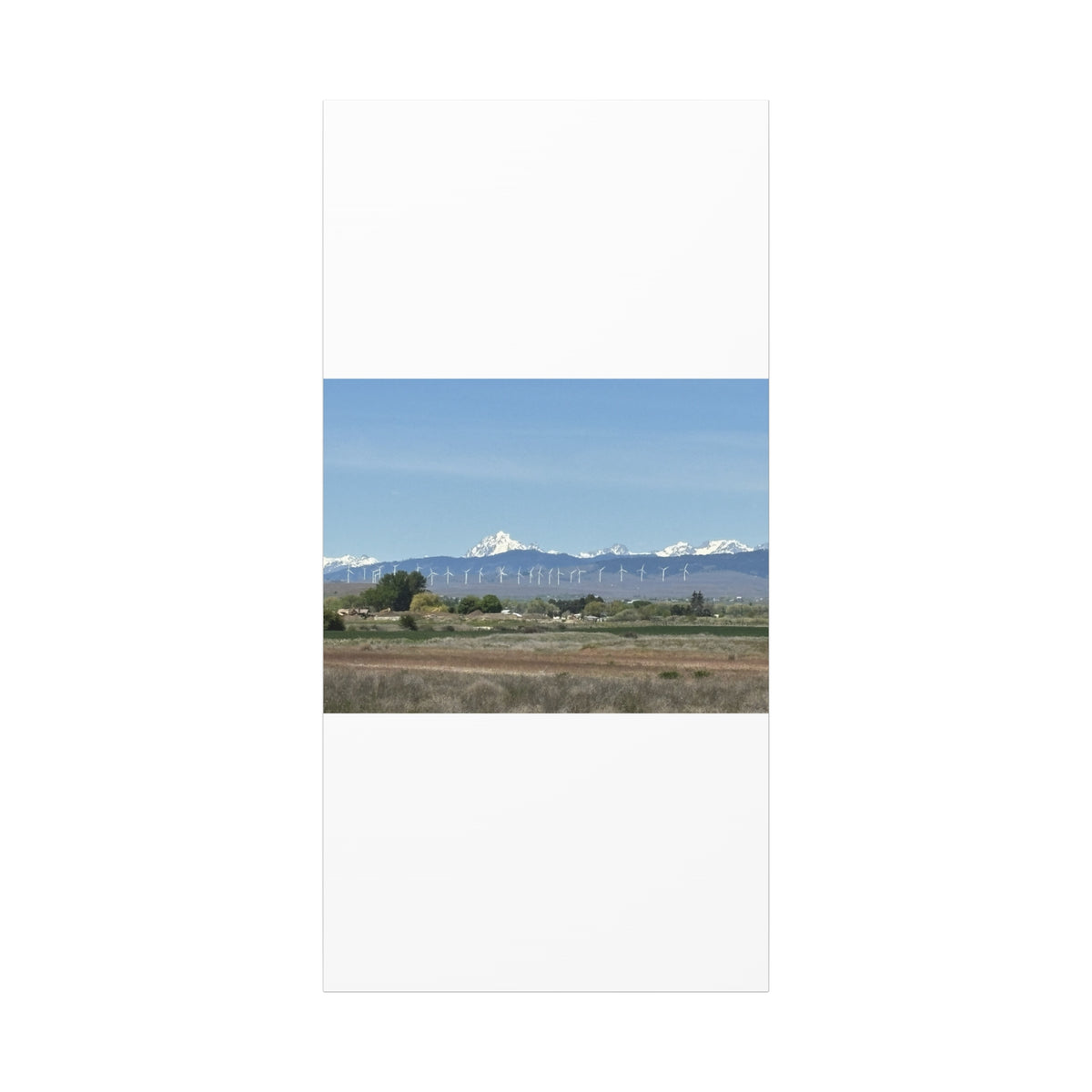 Décoration murale sur toile représentant la chaîne du mont Stuart et des éoliennes, vue depuis Ellensburg