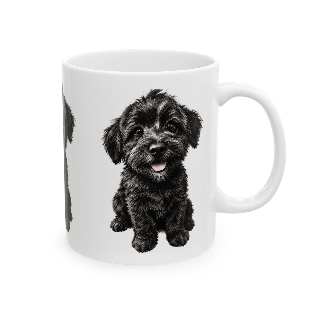 Adorable Black Schnoodle Puppy Ceramic Mug