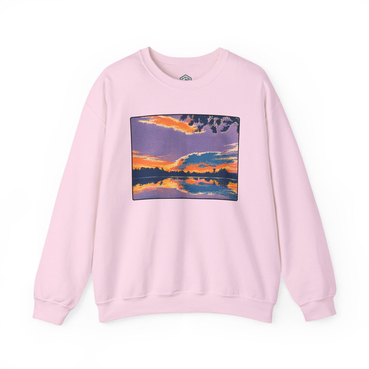Retro Sunset Ellensburg Ringer Loop Crewneck Sweatshirt