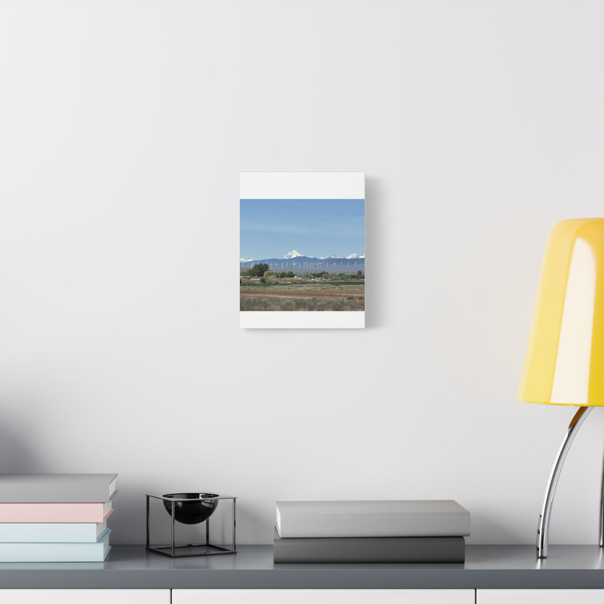 Mt Stuart Range with Windmill Landscape from Ellensburg Canvas Wall Art