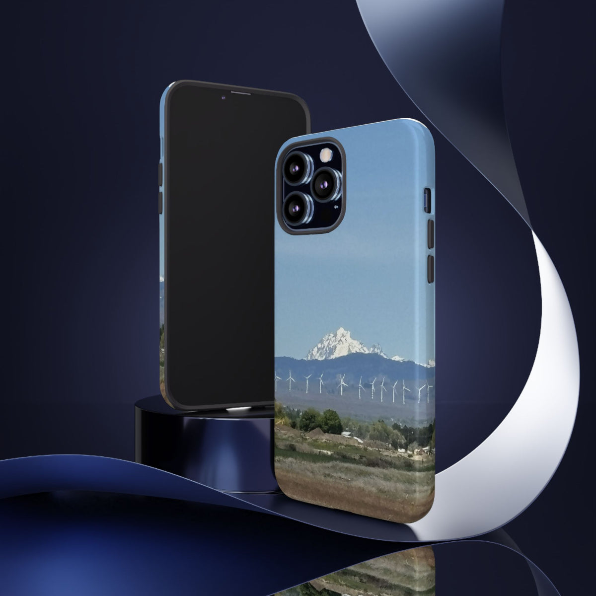 Mt Stuart from Ellensburg, Washington with Windmills Tough Phone Case