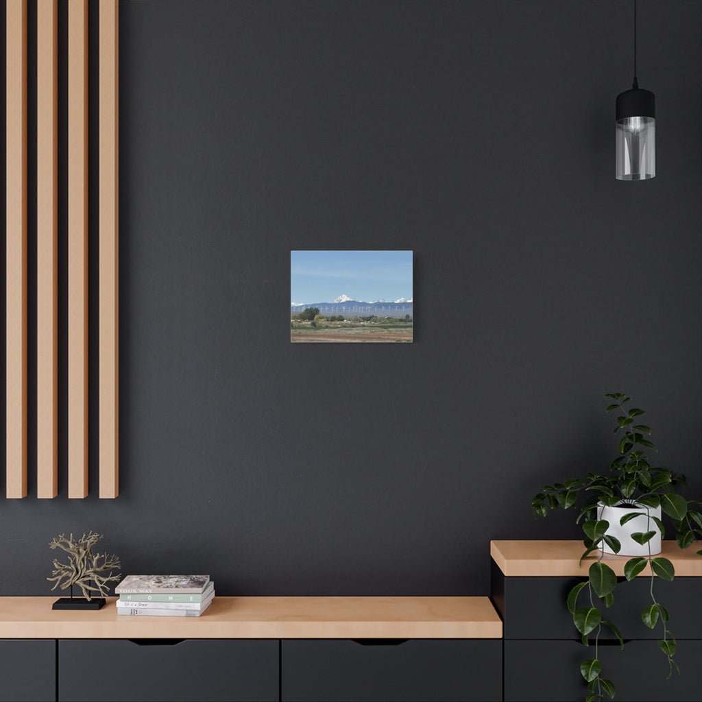 Mt Stuart Range with Windmill Landscape from Ellensburg Canvas Wall Art