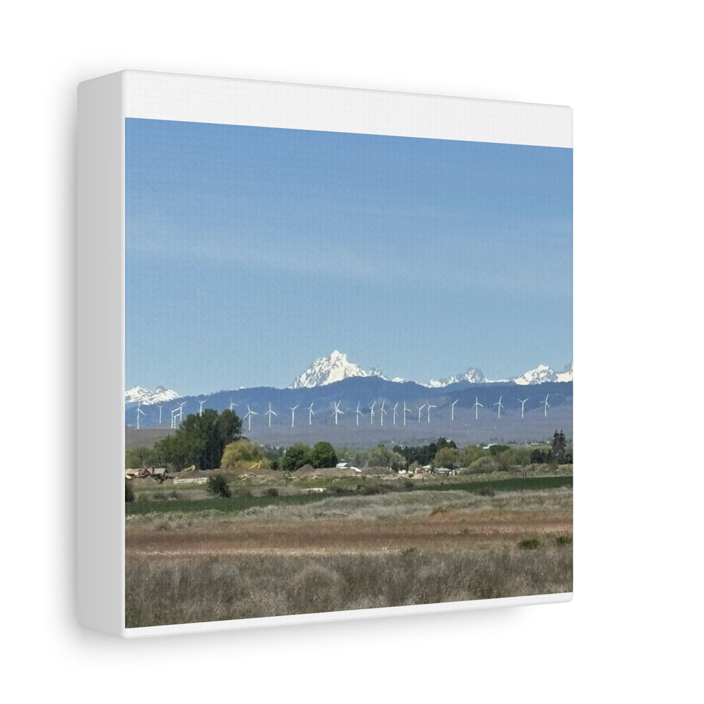 Mt Stuart Range with Windmill Landscape from Ellensburg Canvas Wall Art