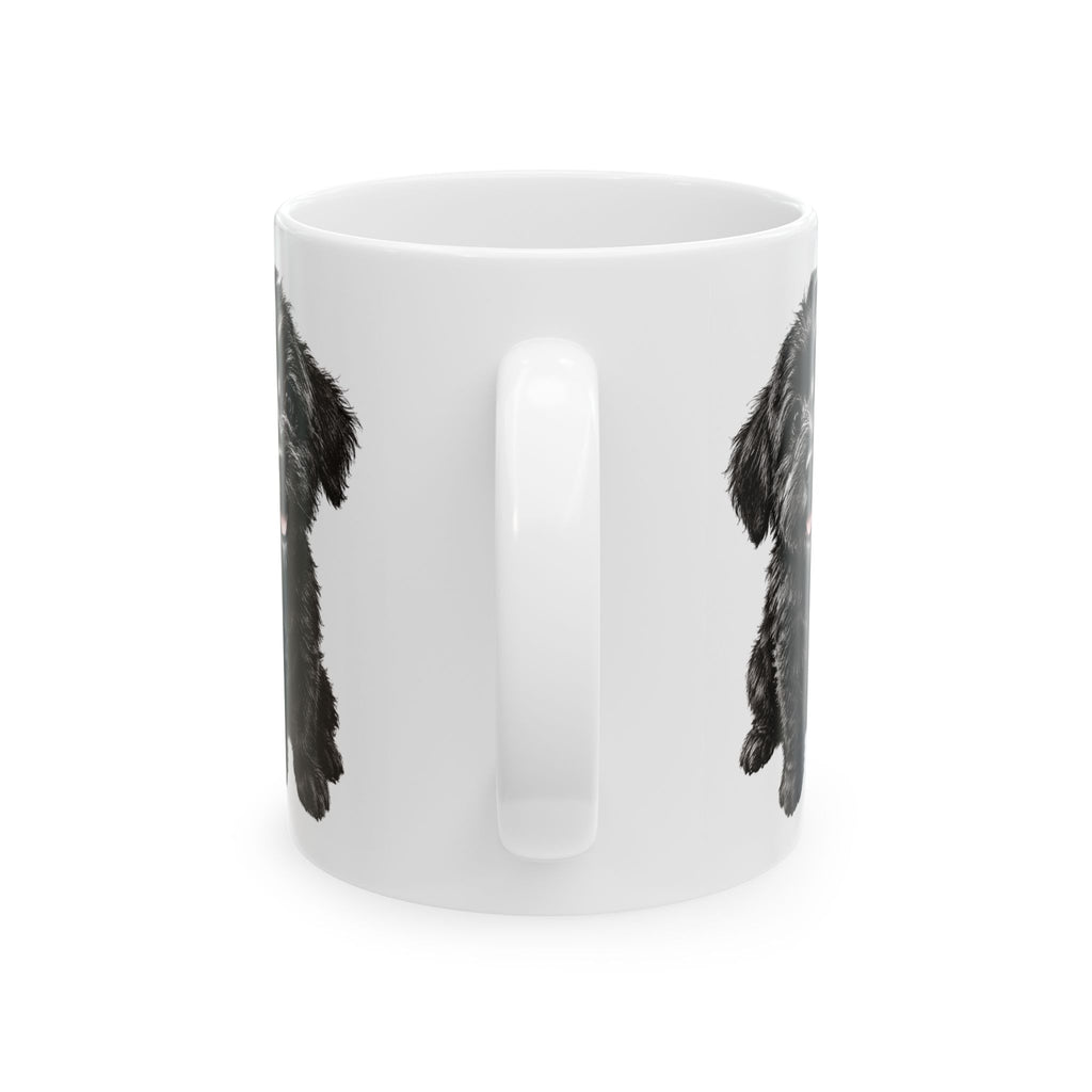 Adorable Black Schnoodle Puppy Ceramic Mug