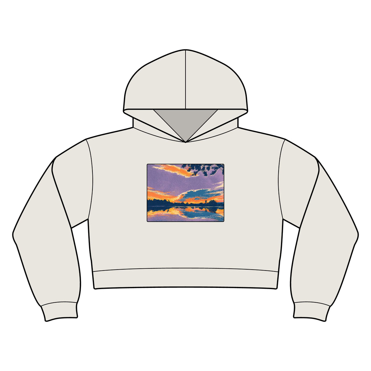 Retro Ellensburg Ringer Loop Sunset Women's Crop Hoodie