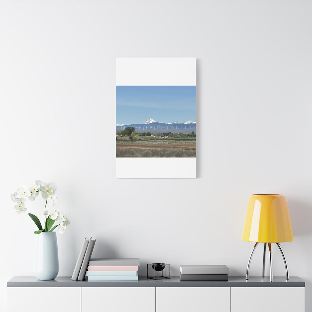 Mt Stuart Range with Windmill Landscape from Ellensburg Canvas Wall Art