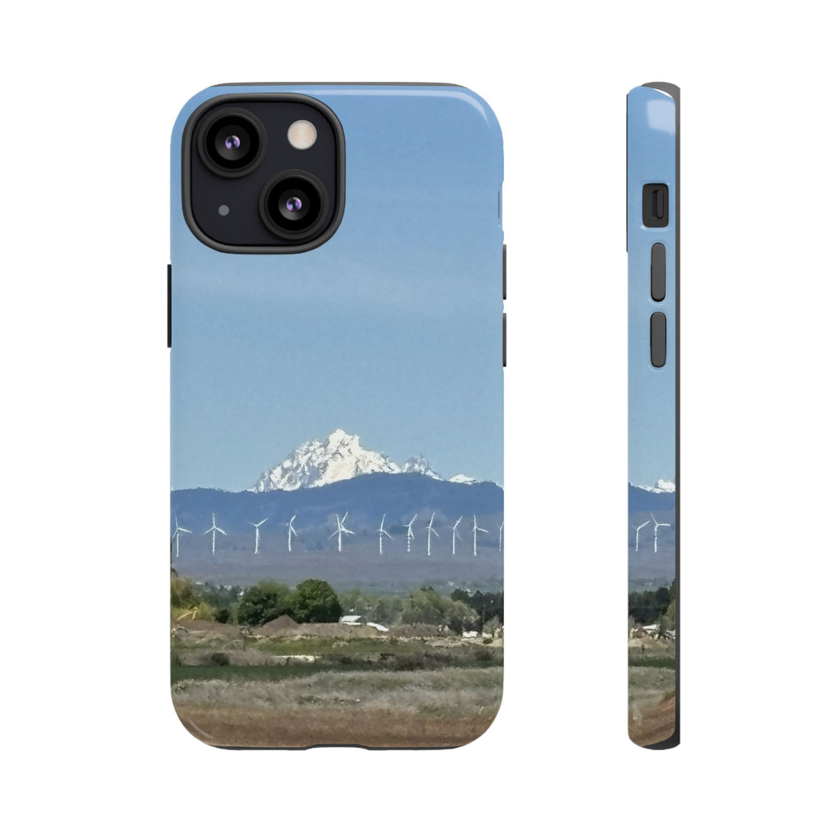 Mt Stuart from Ellensburg, Washington with Windmills Tough Phone Case