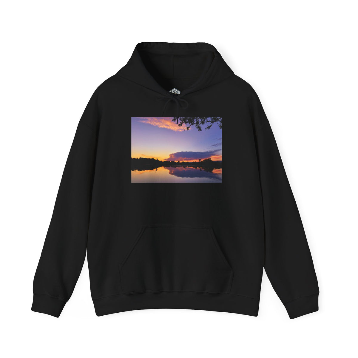 Sweat à capuche de l’étang de pêche au coucher du soleil d’Ellensburg