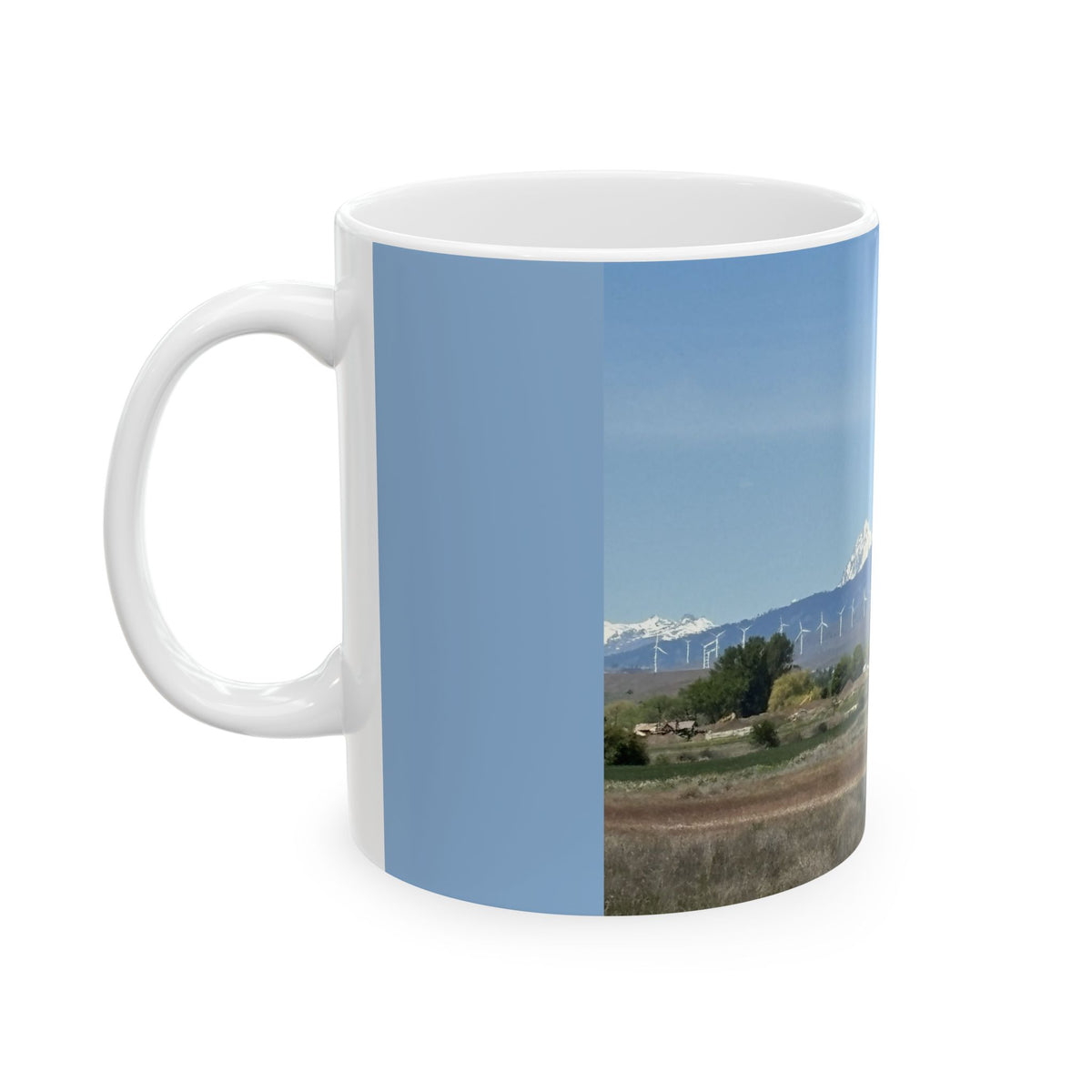 Mt. Stuart Wind Farm Landscape Ceramic Mug: Ellensburg Edition