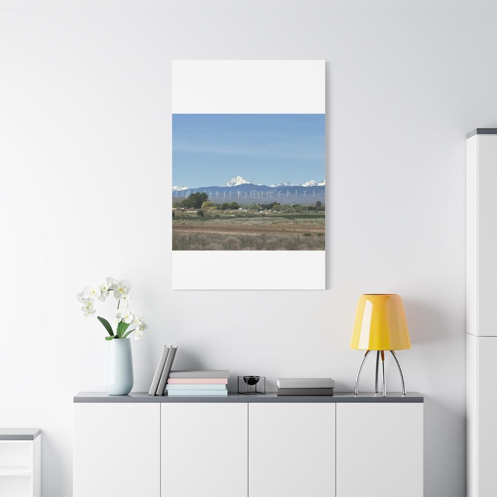 Mt Stuart Range with Windmill Landscape from Ellensburg Canvas Wall Art