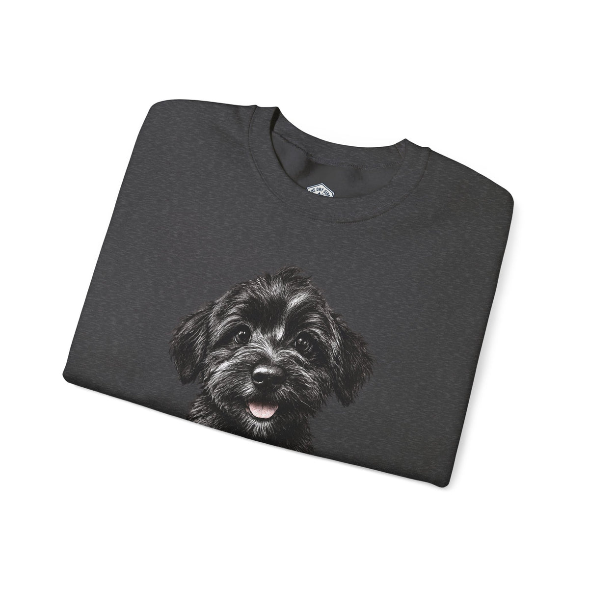 Cute Black Schnoodle Puppy Crewneck Sweatshirt