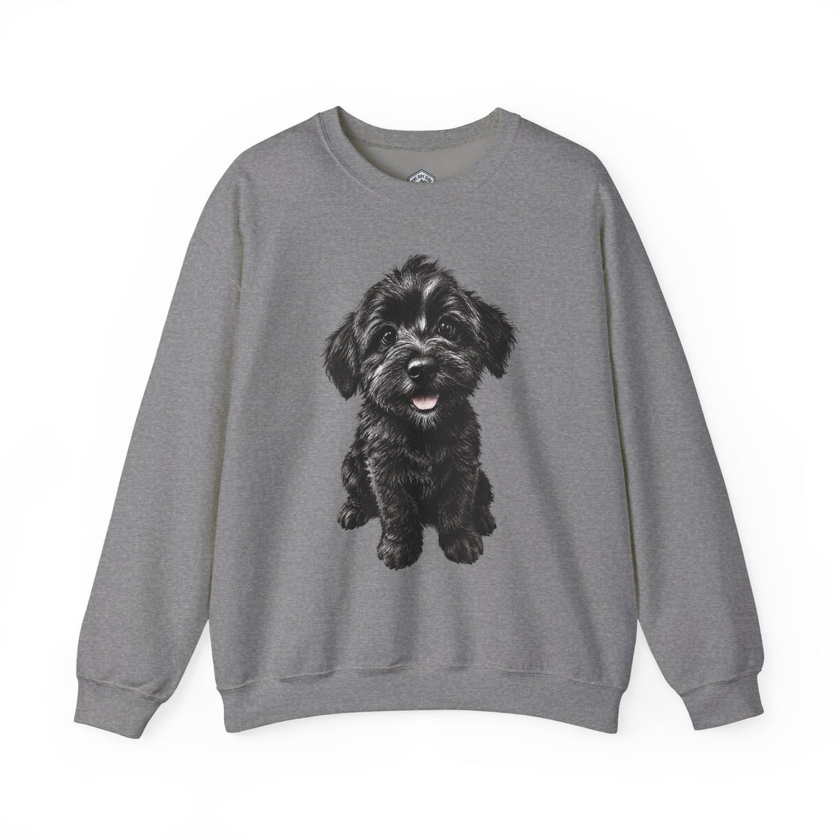 Sweat-shirt col rond mignon pour chiot Schnoodle noir