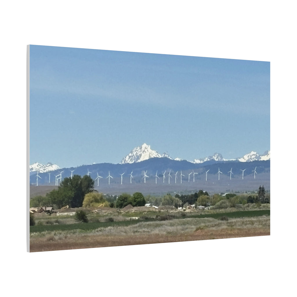 Mt Stuart Range with Windmill Landscape from Ellensburg Canvas Wall Art