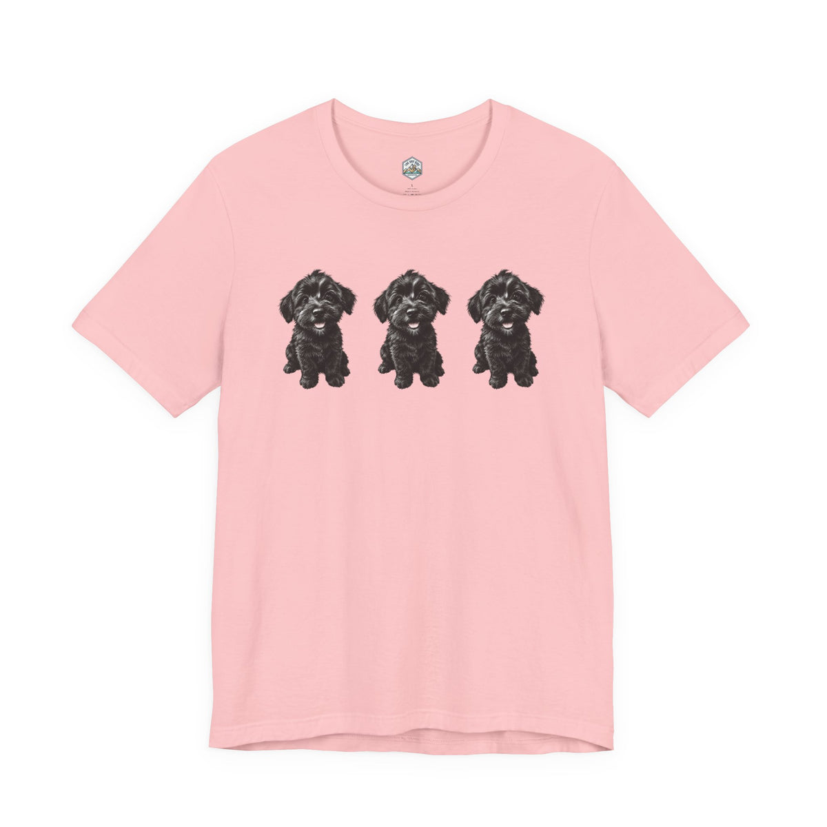 T-shirt noir mignon avec motif chien Schnoodle