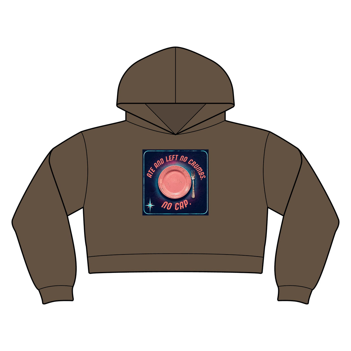 Women’s Relaxed Crop Hoodie No Crumbs, No Cap