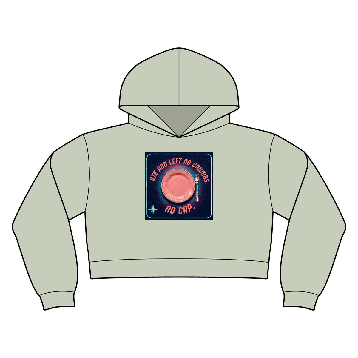 Women’s Relaxed Crop Hoodie No Crumbs, No Cap